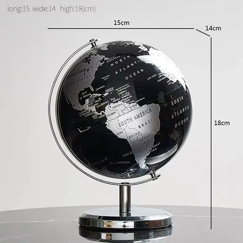 Modern Desk or Shelf Sculpture | 360° Spin Globe Art for Office, Home Decor, or Gift