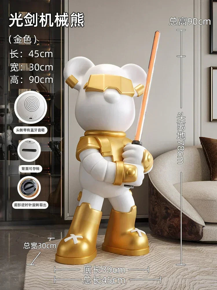 Sculpted Power: Violent Bears and Luminous Swords in European Home Décor