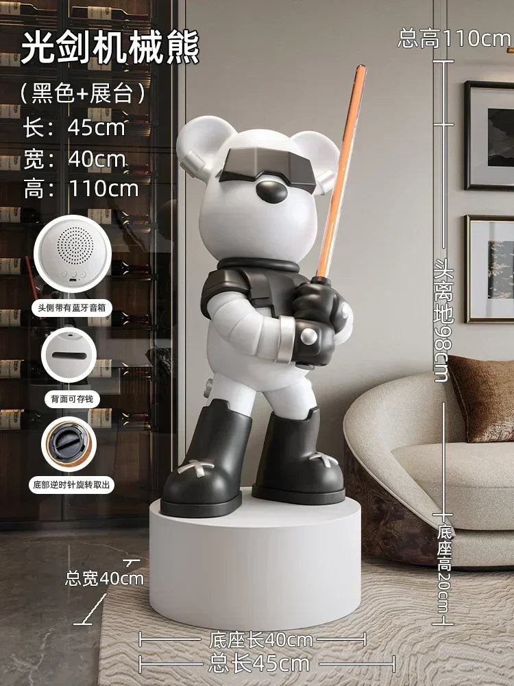 Sculpted Power: Violent Bears and Luminous Swords in European Home Décor