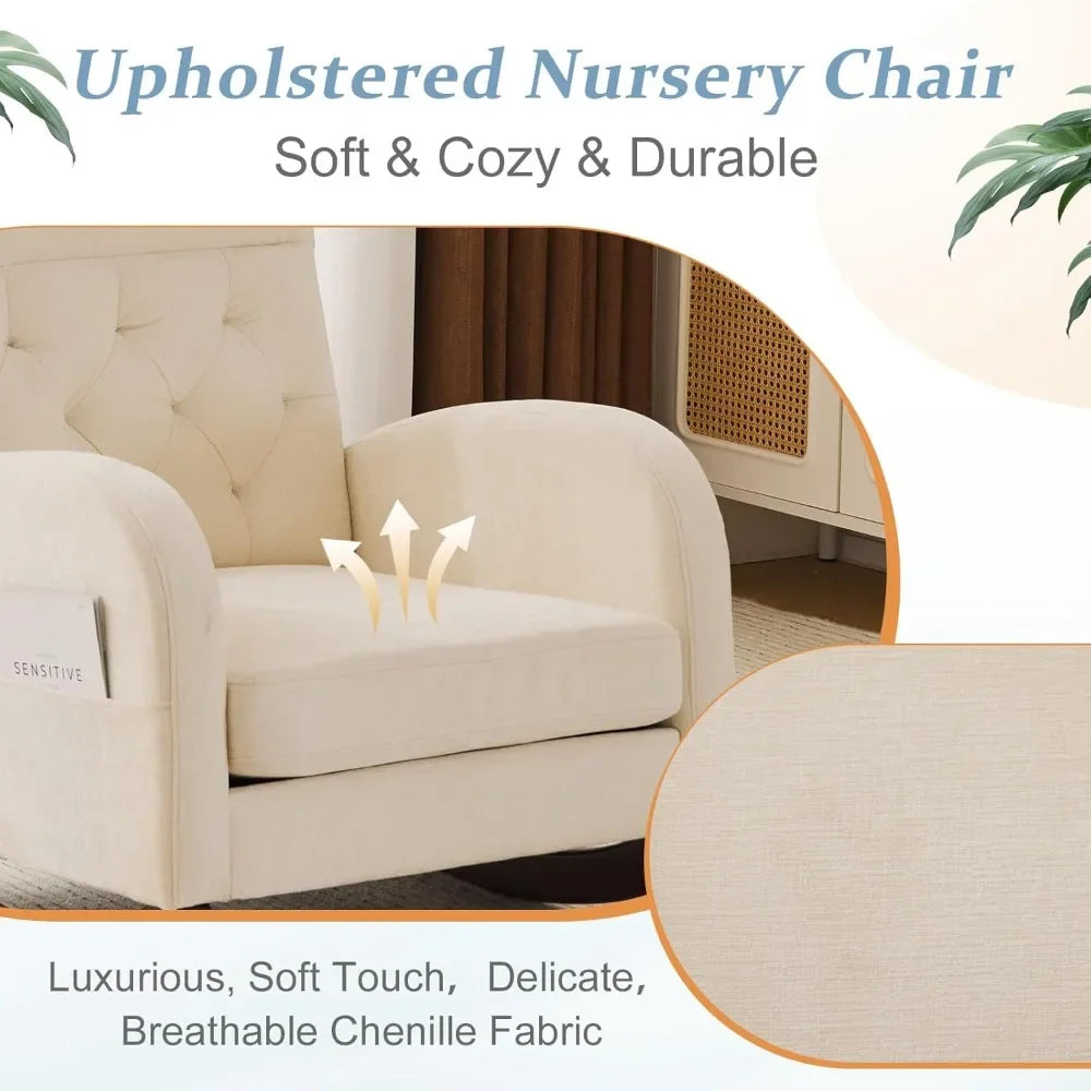 Low Seat Upholstered Rocking Chair