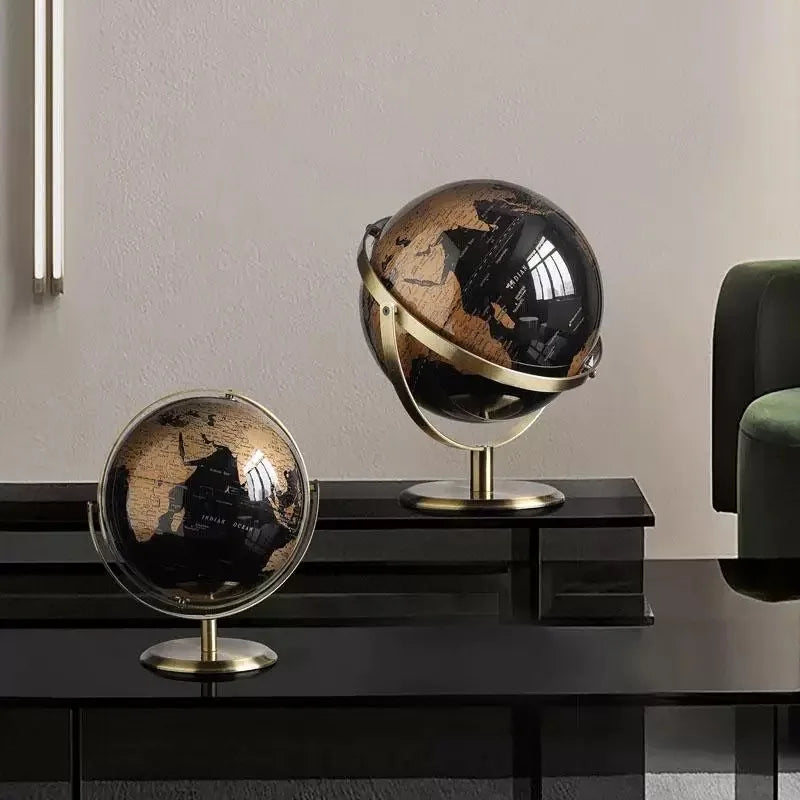 Modern Desk or Shelf Sculpture | 360° Spin Globe Art for Office, Home Decor, or Gift