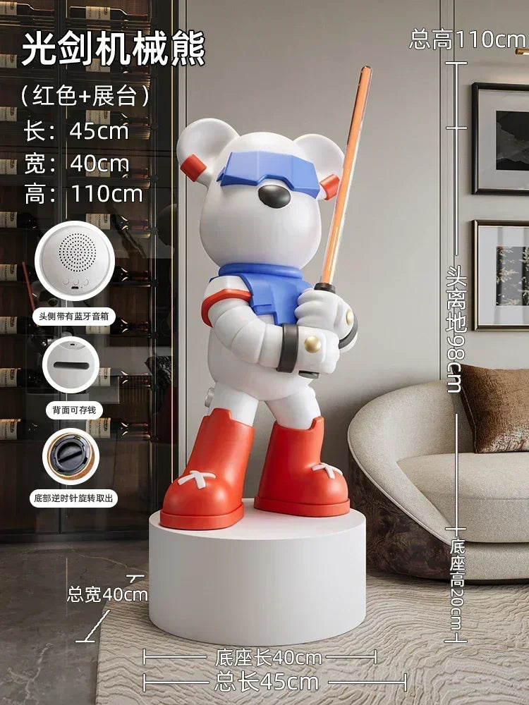 Sculpted Power: Violent Bears and Luminous Swords in European Home Décor