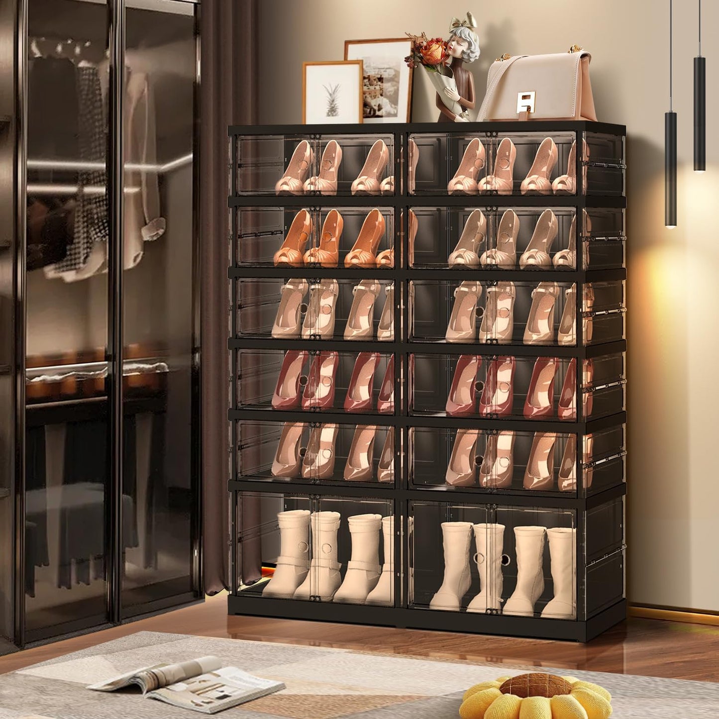 24 PAIRS FOLDABLE SHOE BOXES