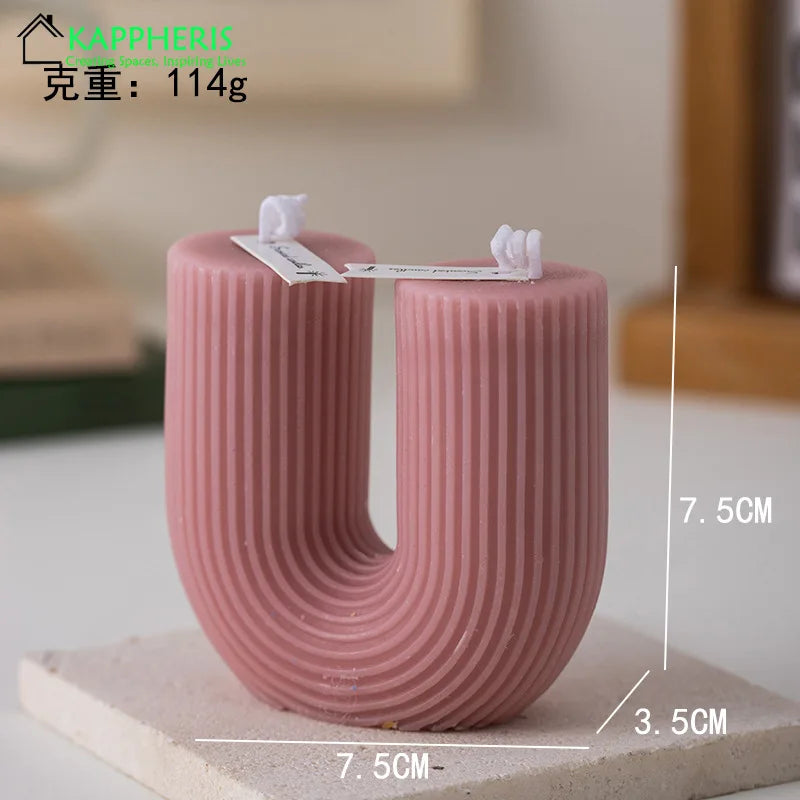 Modern U-Shaped Scented Candles – Elegant Smokeless Home Décor Gift Set
