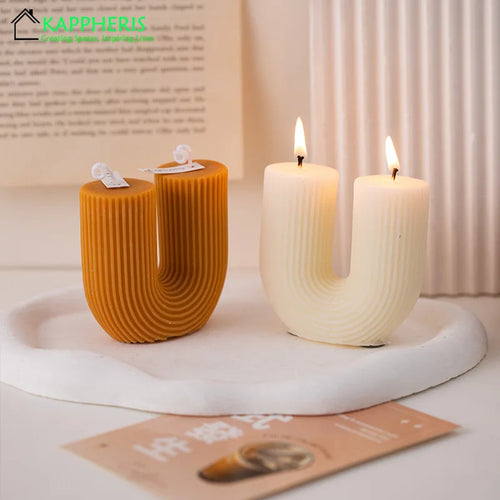 Modern U-Shaped Scented Candles – Elegant Smokeless Home Décor Gift Set
