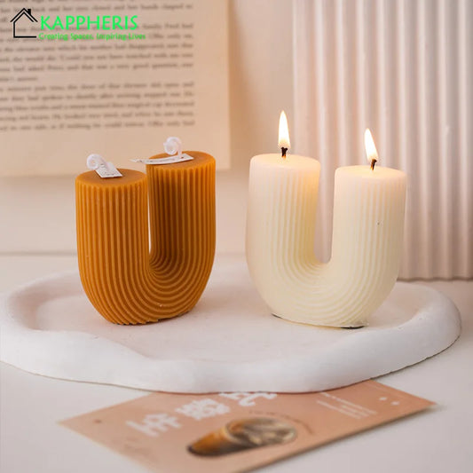 Modern U-Shaped Scented Candles – Elegant Smokeless Home Décor Gift Set