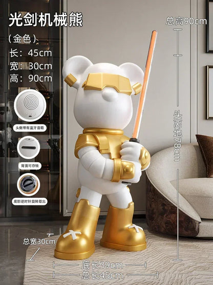Sculpted Power: Violent Bears and Luminous Swords in European Home Décor