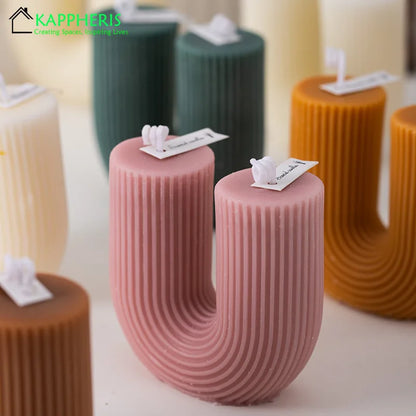 Modern U-Shaped Scented Candles – Elegant Smokeless Home Décor Gift Set