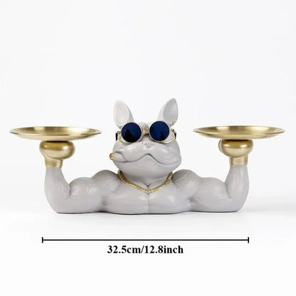 Cool Dog Figurine Remote Control Key Statue Storage Box