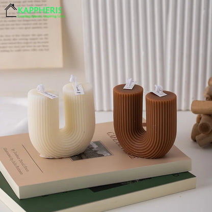 Modern U-Shaped Scented Candles – Elegant Smokeless Home Décor Gift Set