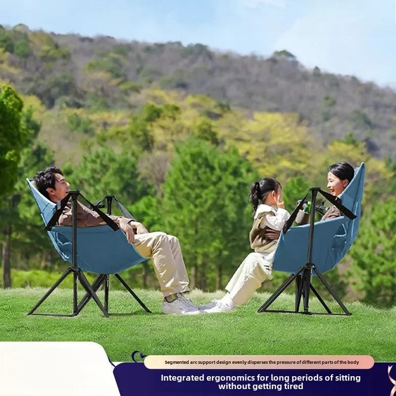 Folding Rocking Chair – Portable Outdoor Recliner with Backrest