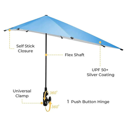 2 Pcs Beach Chair With Umbrella For Adults