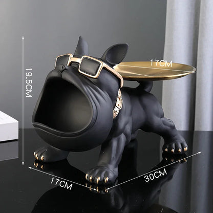 Home Decor Bulldog Figurine Dog Statue Storage Box