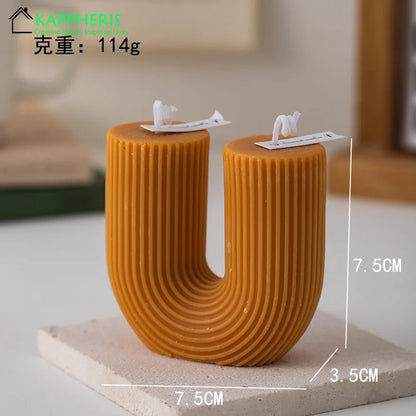 Modern U-Shaped Scented Candles – Elegant Smokeless Home Décor Gift Set