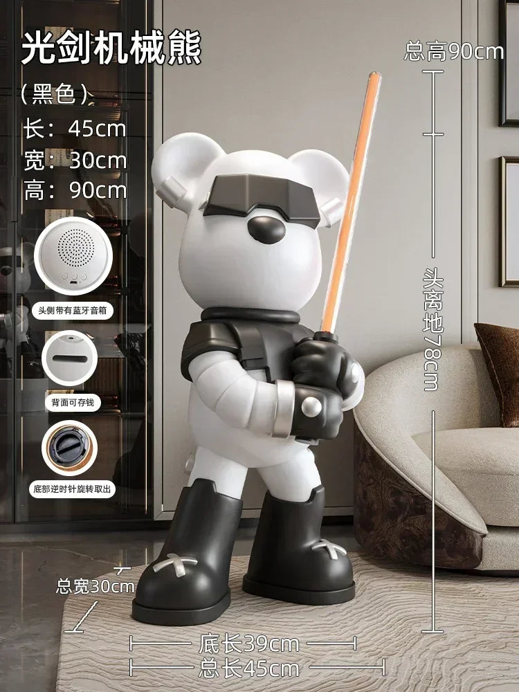 Sculpted Power: Violent Bears and Luminous Swords in European Home Décor