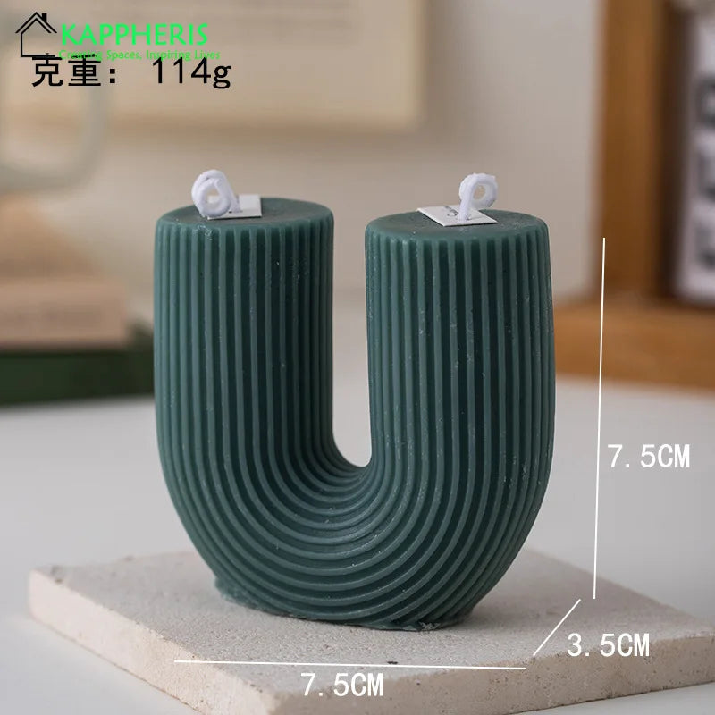 Modern U-Shaped Scented Candles – Elegant Smokeless Home Décor Gift Set