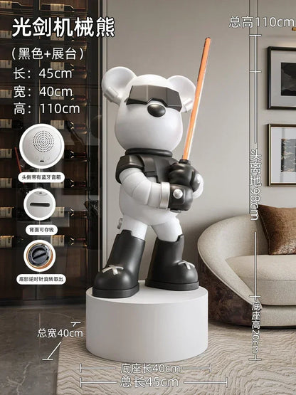 Sculpted Power: Violent Bears and Luminous Swords in European Home Décor