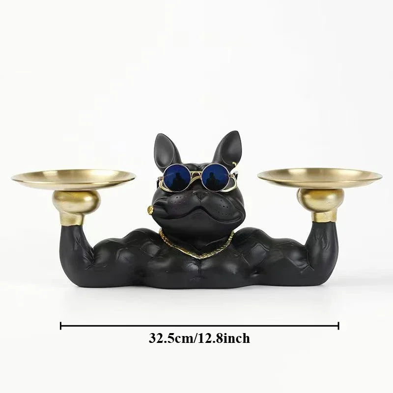 Cool Dog Figurine Remote Control Key Statue Storage Box