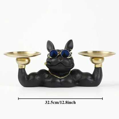 Cool Dog Figurine Remote Control Key Statue Storage Box