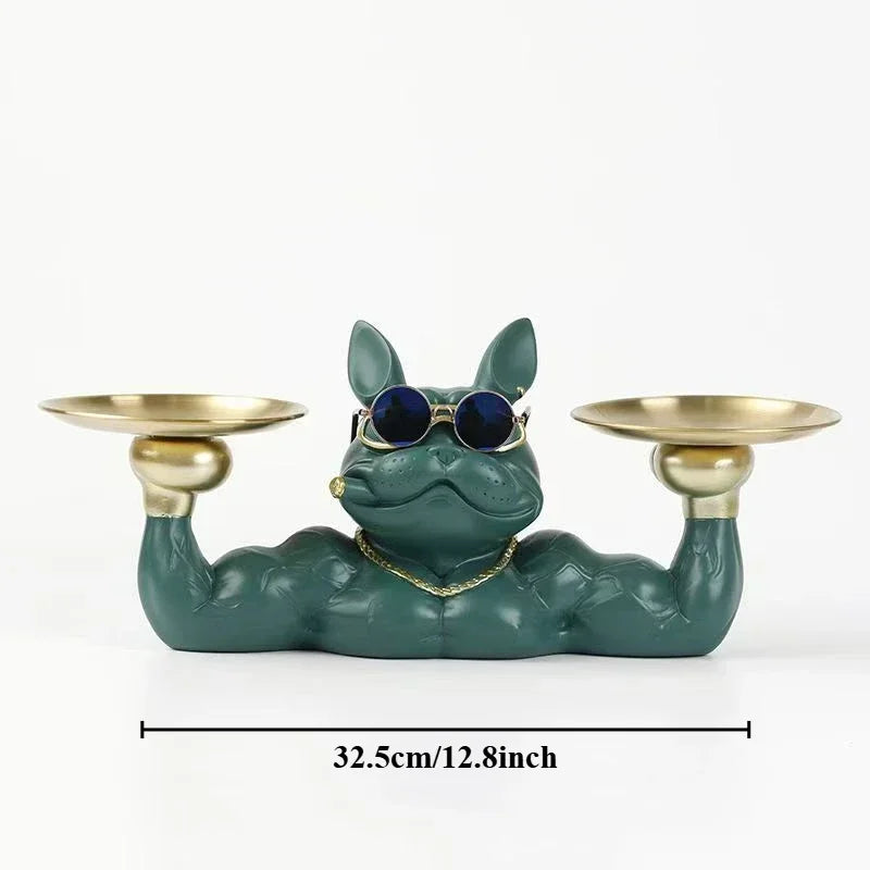 Cool Dog Figurine Remote Control Key Statue Storage Box
