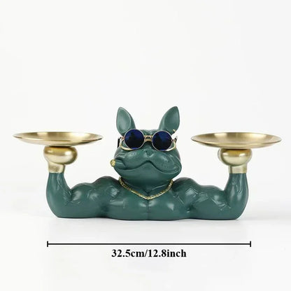 Cool Dog Figurine Remote Control Key Statue Storage Box