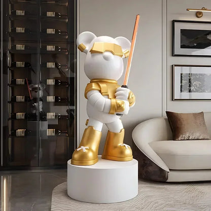 Sculpted Power: Violent Bears and Luminous Swords in European Home Décor
