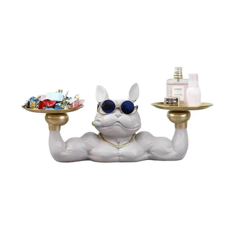 Cool Dog Figurine Remote Control Key Statue Storage Box