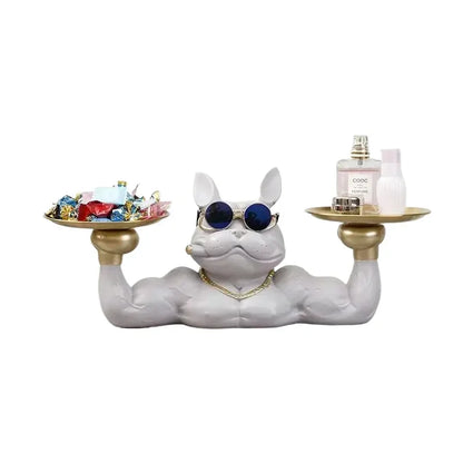 Cool Dog Figurine Remote Control Key Statue Storage Box