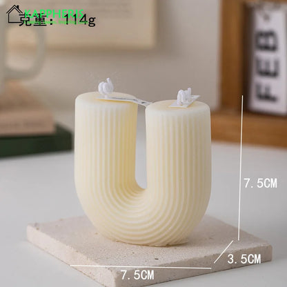 Modern U-Shaped Scented Candles – Elegant Smokeless Home Décor Gift Set