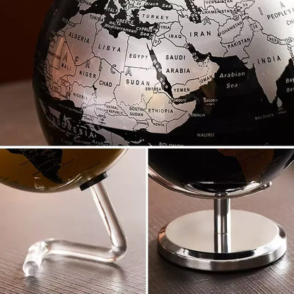 Modern Desk or Shelf Sculpture | 360° Spin Globe Art for Office, Home Decor, or Gift