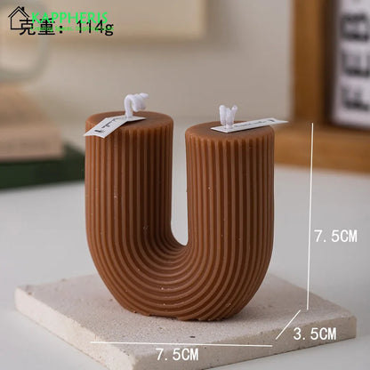 Modern U-Shaped Scented Candles – Elegant Smokeless Home Décor Gift Set