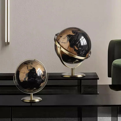 Modern Desk or Shelf Sculpture | 360° Spin Globe Art for Office, Home Decor, or Gift