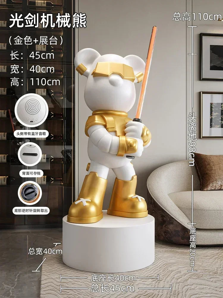 Sculpted Power: Violent Bears and Luminous Swords in European Home Décor
