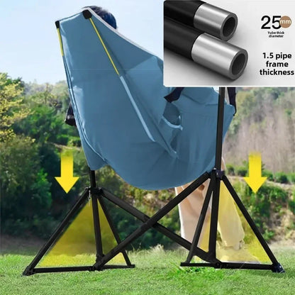 Folding Rocking Chair – Portable Outdoor Recliner with Backrest