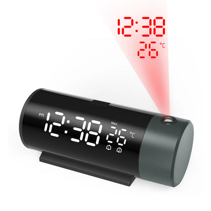 Projection Digital Alarm Clock with 180° Rotatable Projector