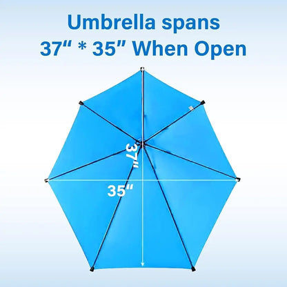 2 Pcs Beach Chair With Umbrella For Adults