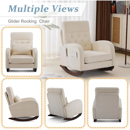 Low Seat Upholstered Rocking Chair
