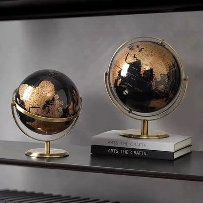 Modern Desk or Shelf Sculpture | 360° Spin Globe Art for Office, Home Decor, or Gift