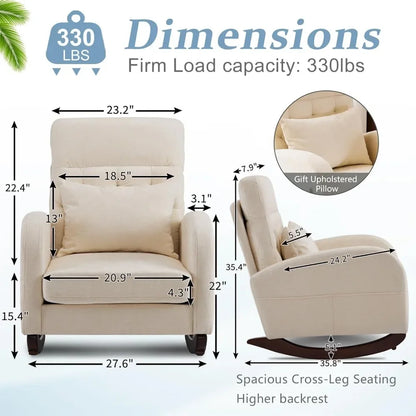 Low Seat Upholstered Rocking Chair