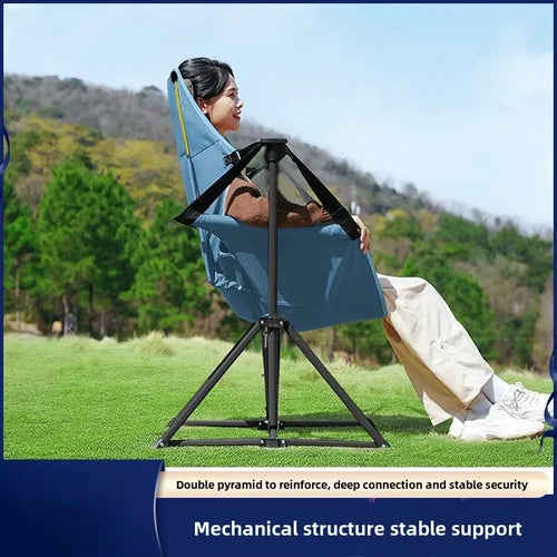 Folding Rocking Chair – Portable Outdoor Recliner with Backrest