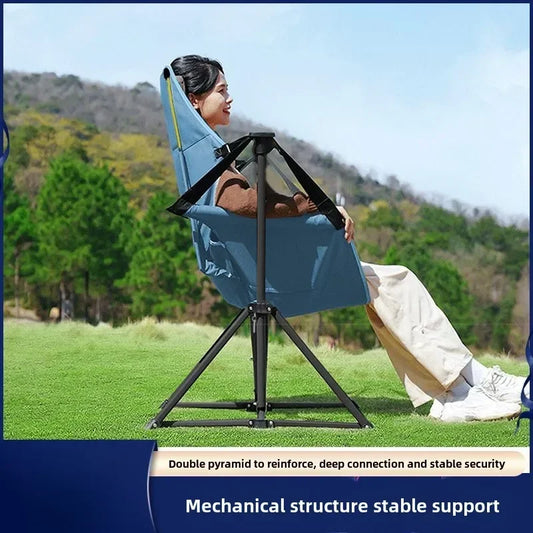 Folding Rocking Chair – Portable Outdoor Recliner with Backrest