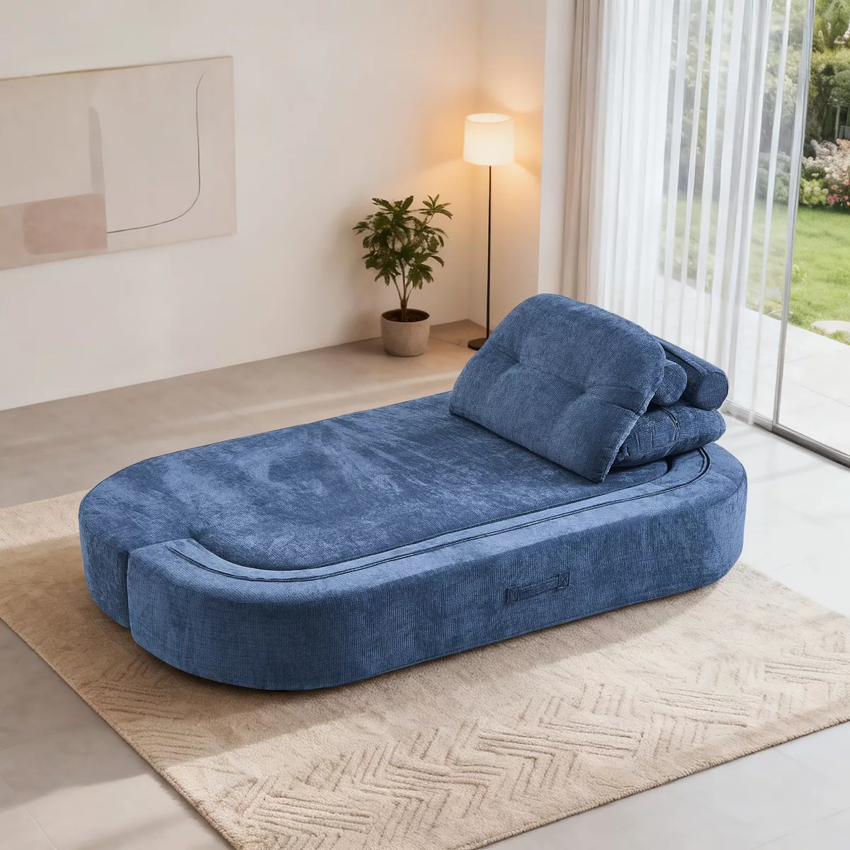 Convertible 2-Seater Floor Sofa Bed