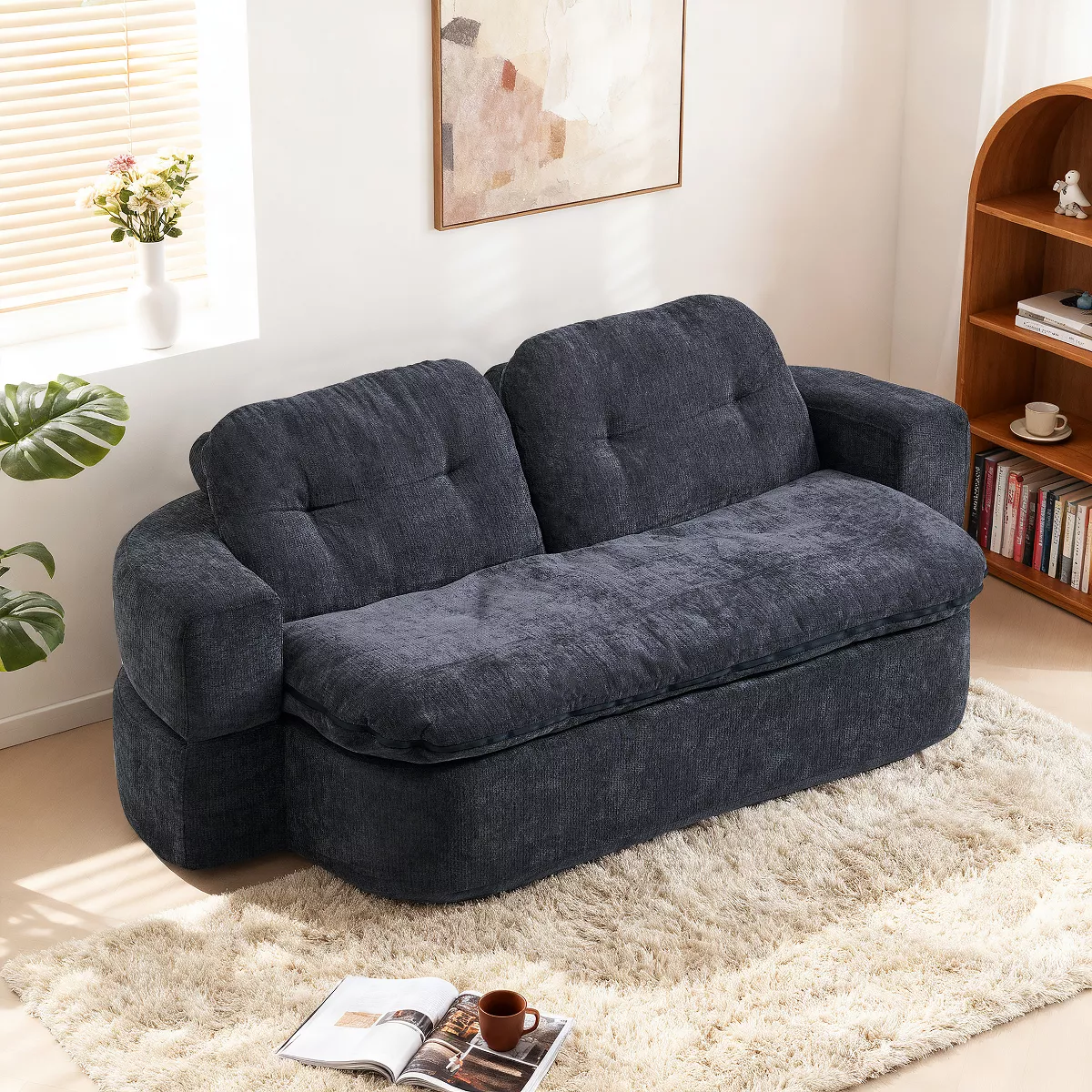 Convertible 2-Seater Floor Sofa Bed