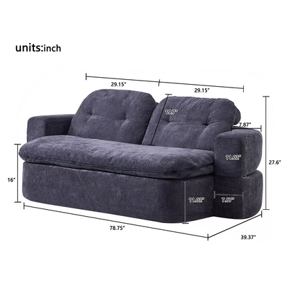 Convertible 2-Seater Floor Sofa Bed