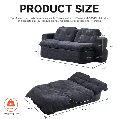 Convertible 2-Seater Floor Sofa Bed