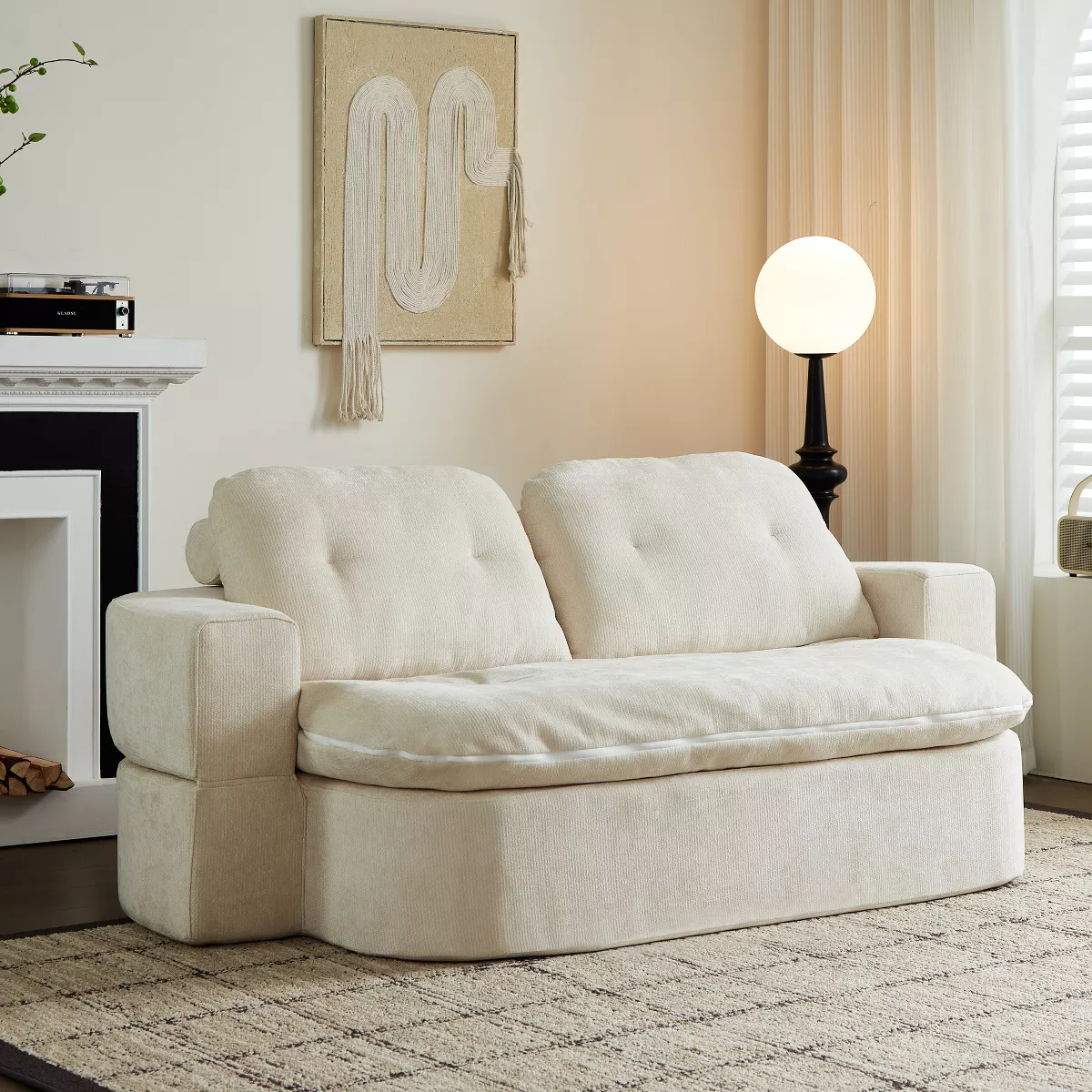 Convertible 2-Seater Floor Sofa Bed