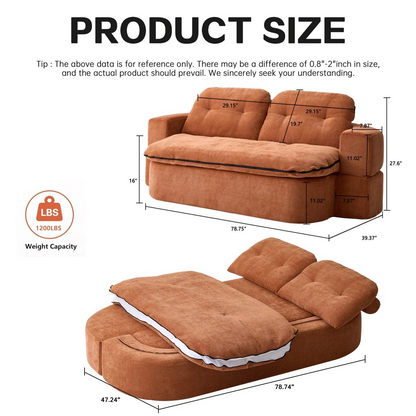 Convertible 2-Seater Floor Sofa Bed